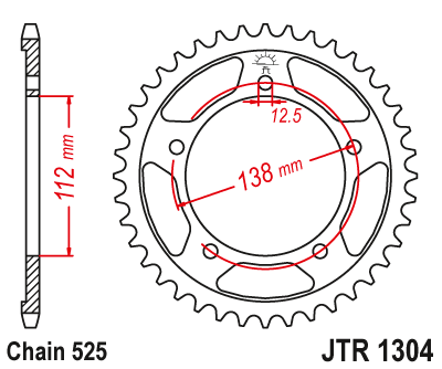 JT Rear sprocket 1304.41 / SUNR1-4483